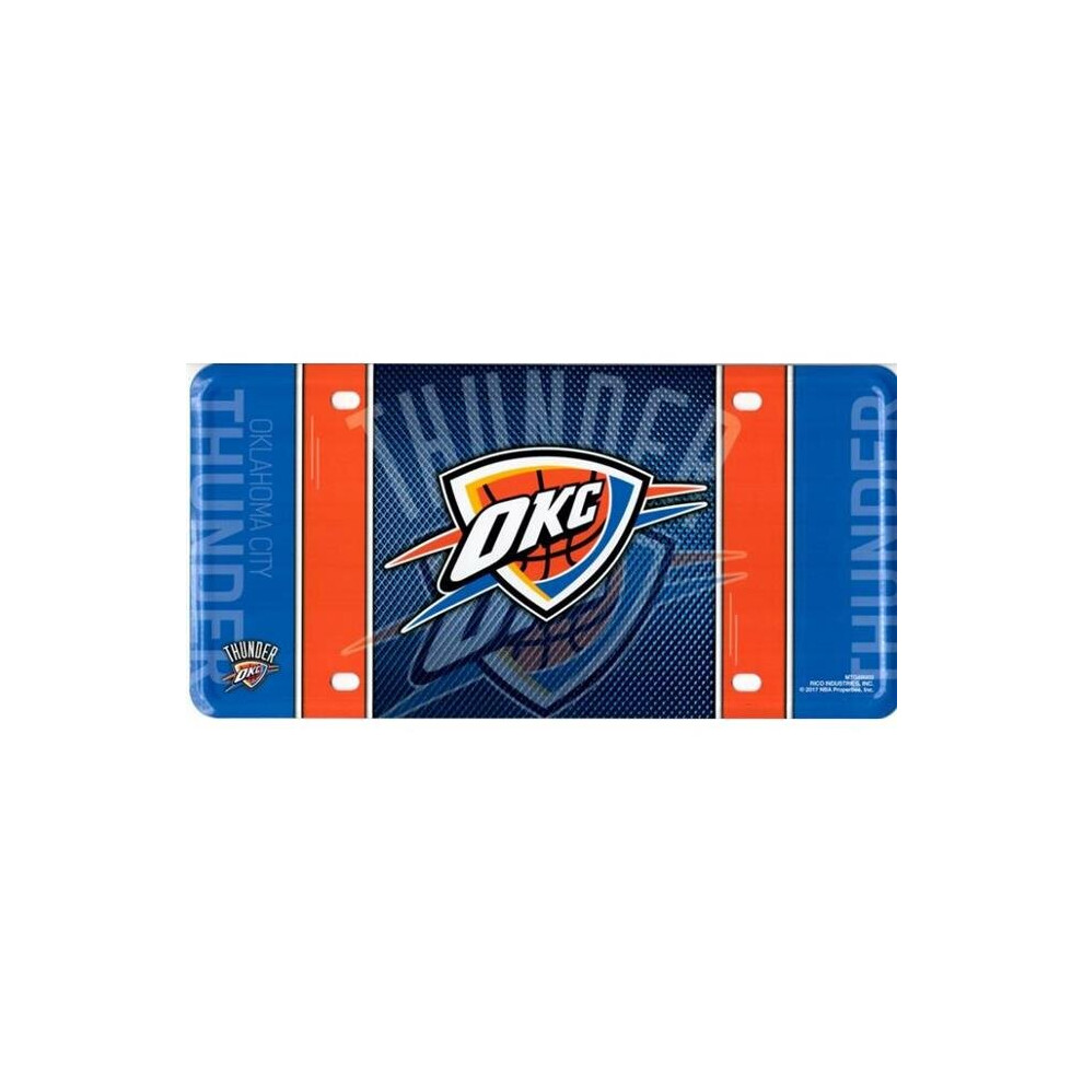 212 Main Mtg68003 6 X 12 In. Oklahoma City Thunder Metal License Plate Blue 767345436665