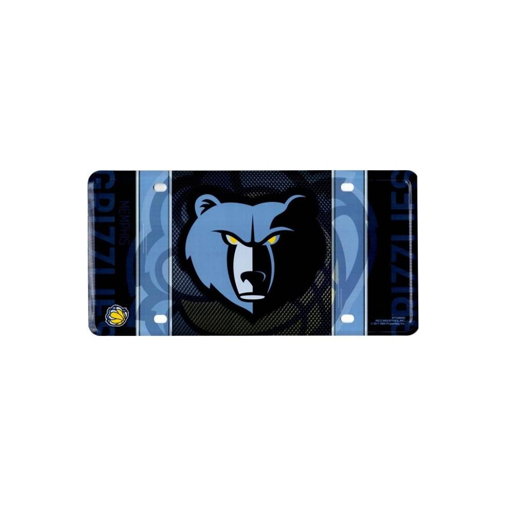 212 Main Mtg98002 6 X 12 In. Memphis Grizzlies Metal License Plate 767345436931