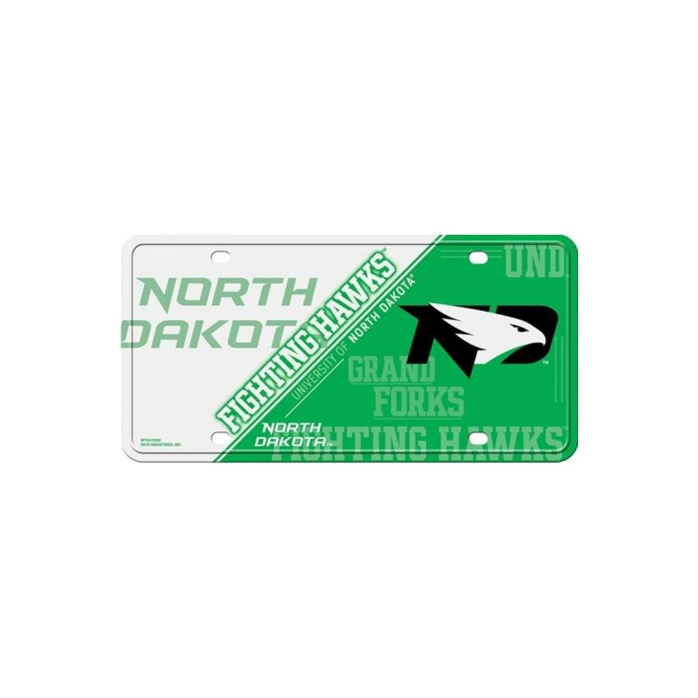212 Main Mtg410603 6 X 12 In. North Dakota Fighting Hawks Metal License Plate 767345286758