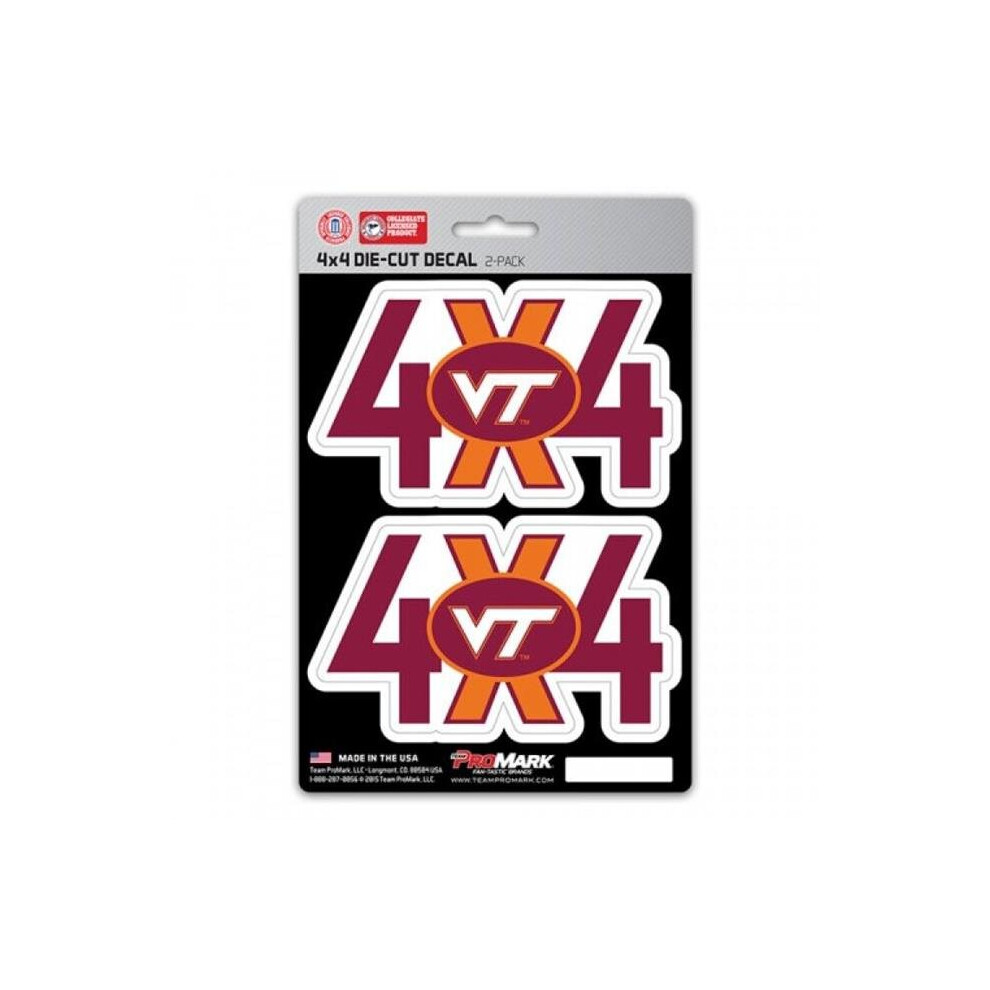 212 Main Dst4u075 5 X 8 In. Virginia Tech Hokies 4X4 Decal Pack 681620064759