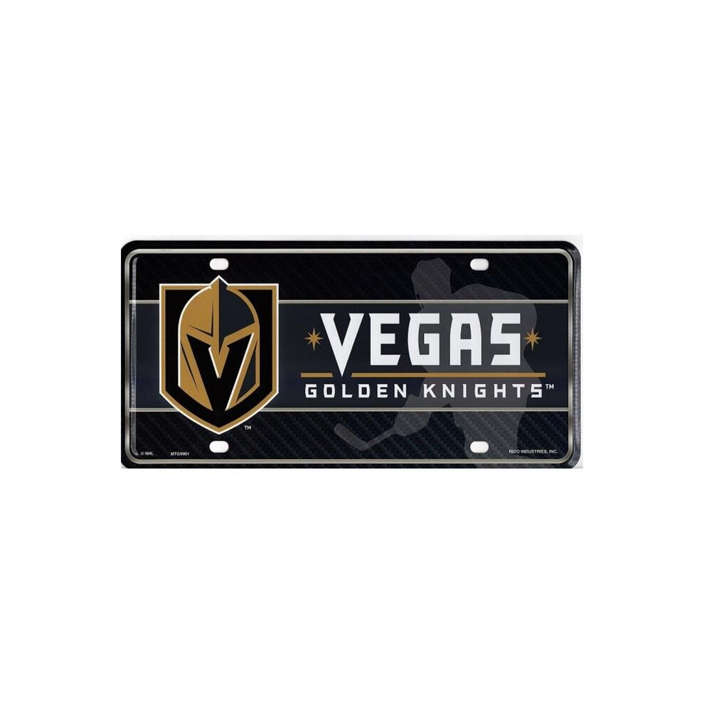212 Main Mtg9901 6 X 12 In. Las Vegas Knights Metal License Plate Golden 767345317896
