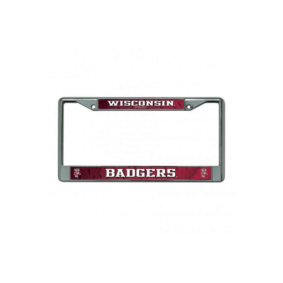 212 Main Fc450112 Wisconsin Badgers Chrome License Plate Frame 767345286086