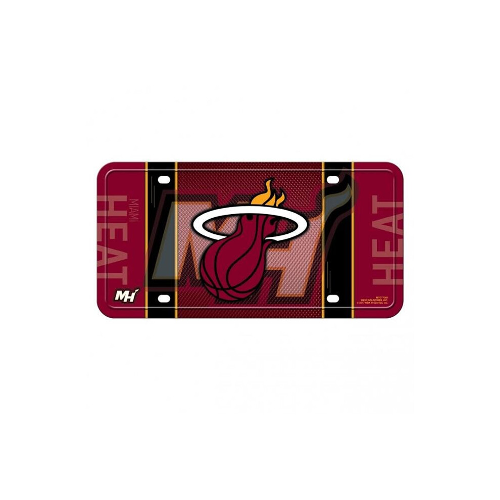 212 Main Mtg77002 6 X 12 In. Miami Heat Metal License Plate 767345436740