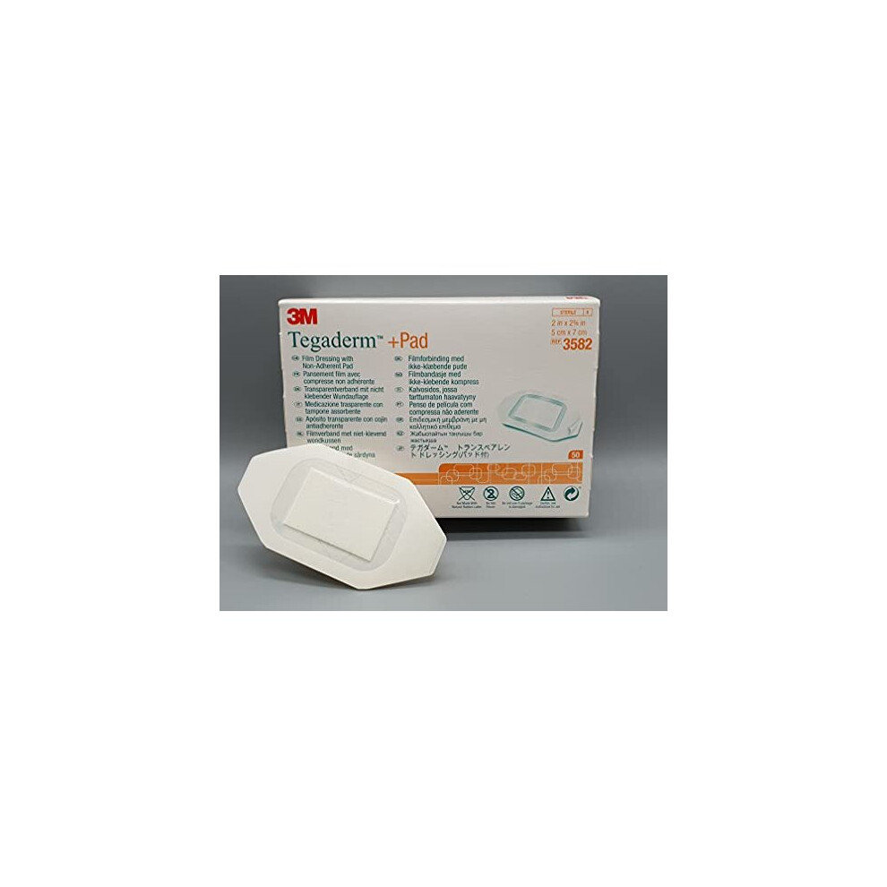 Tegaderm +Pad Tegaderm Plus +Pad 3M Film Dressings 5Cm X 7Cm X10 3582 Transparent/Waterproof/Non-Adh Pad