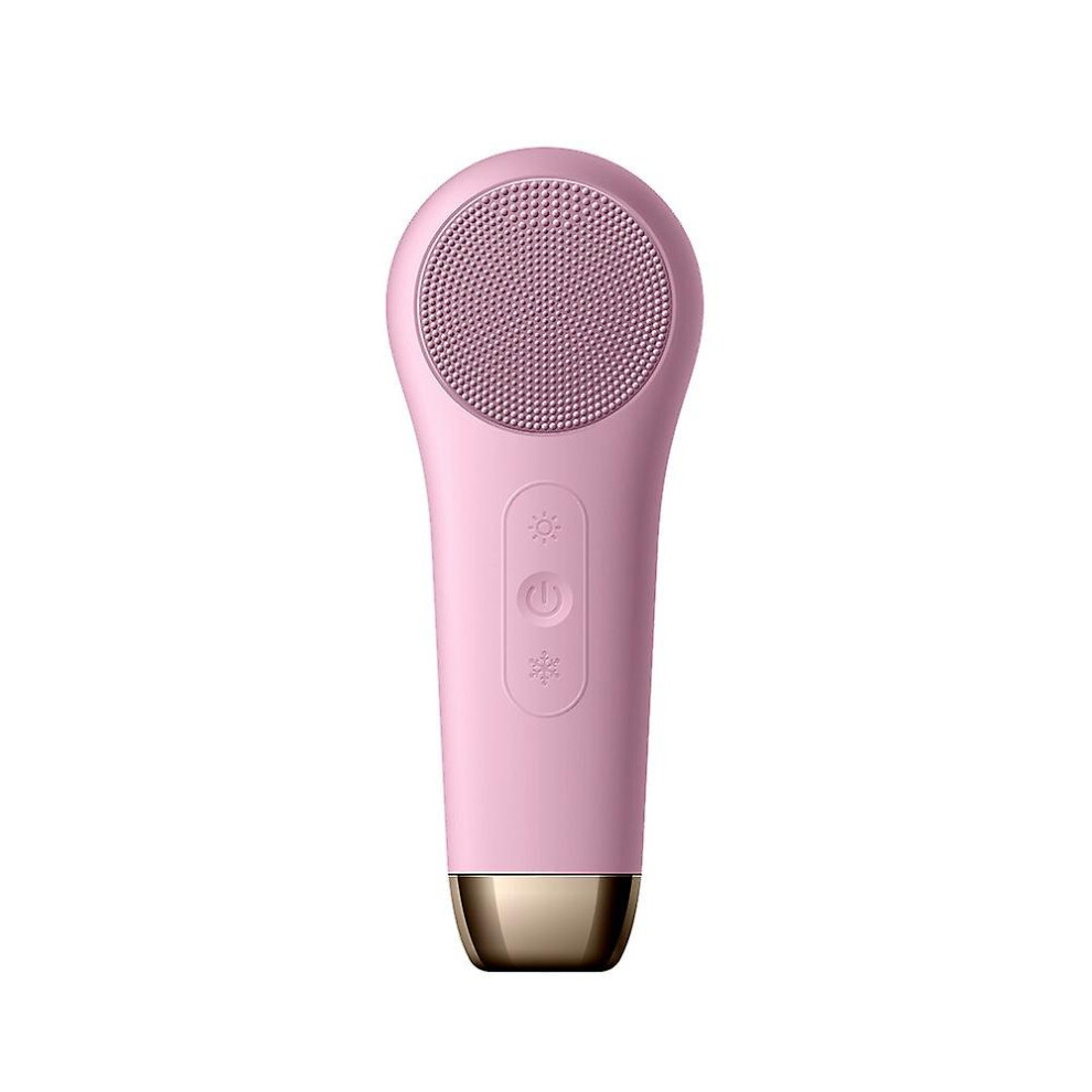Pink (Pink) Electric Facial Cleansing Brush Waterproof Hot Cold Compress Facial Cleaner