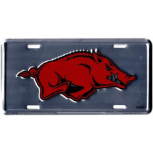 212 Main SUP50062 6 x 12 in. Arkansas Razorbacks Anodized License Plate