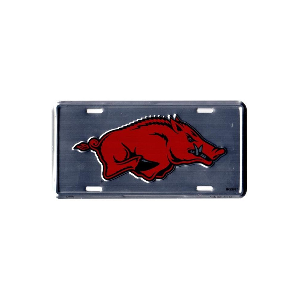 212 Main Sup50062 6 X 12 In. Arkansas Razorbacks Anodized License Plate 783935013825