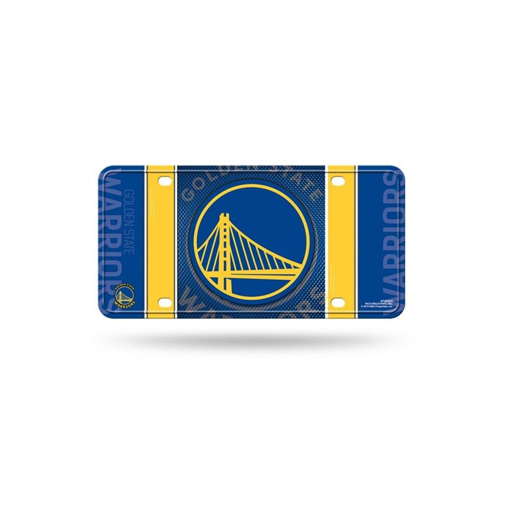212 Main Mtg96003 6 X 12 In. State Warriors Metal License Plate Golden 767345712462