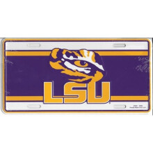 212 Main 2592 6 x 12 in. LSU Eye of the Tiger Metal License Plate