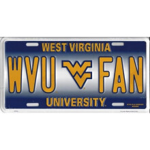 212 Main 2764 6 x 12 in. WVU Fan West Virginia Metal License Plate