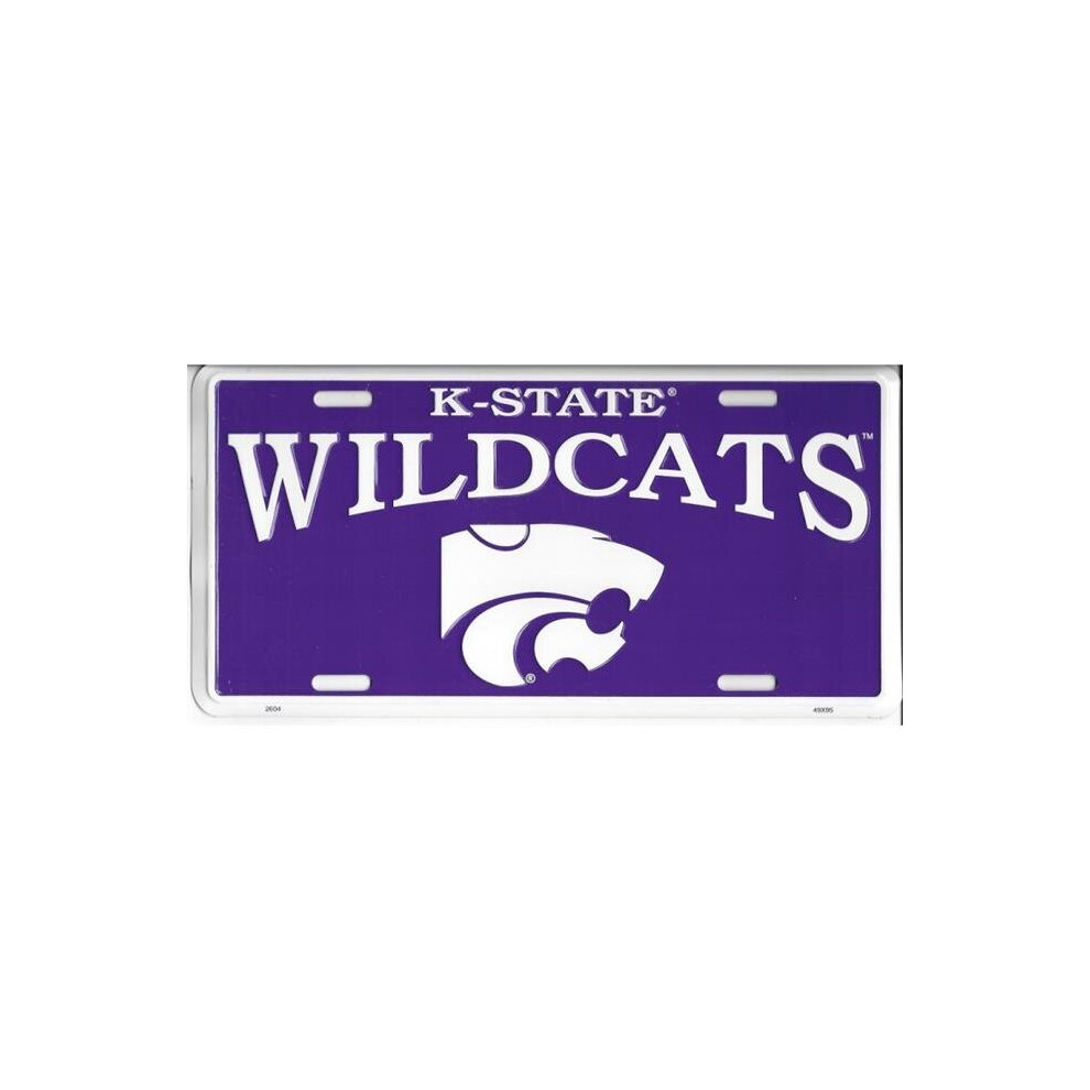 212 Main 2604 6 X 12 In. Kansas State Wildcats License Plate Purple 783935026870