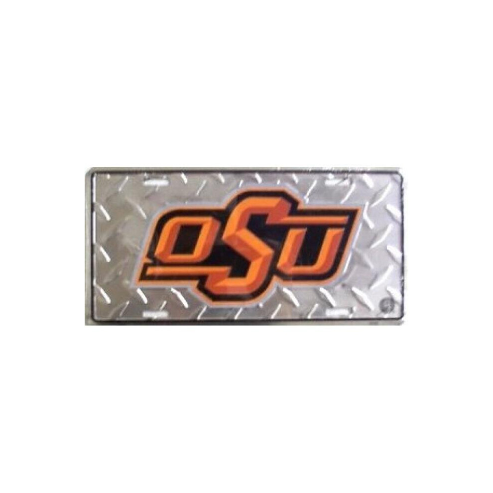 212 Main 2629 6 X 12 In. Oklahoma State Cowboys Diamond License Plate 783935028744