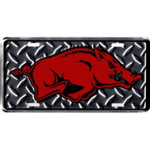 212 Main 2571 6 x 12 in. Arkansas Razorbacks Diamond License Plate