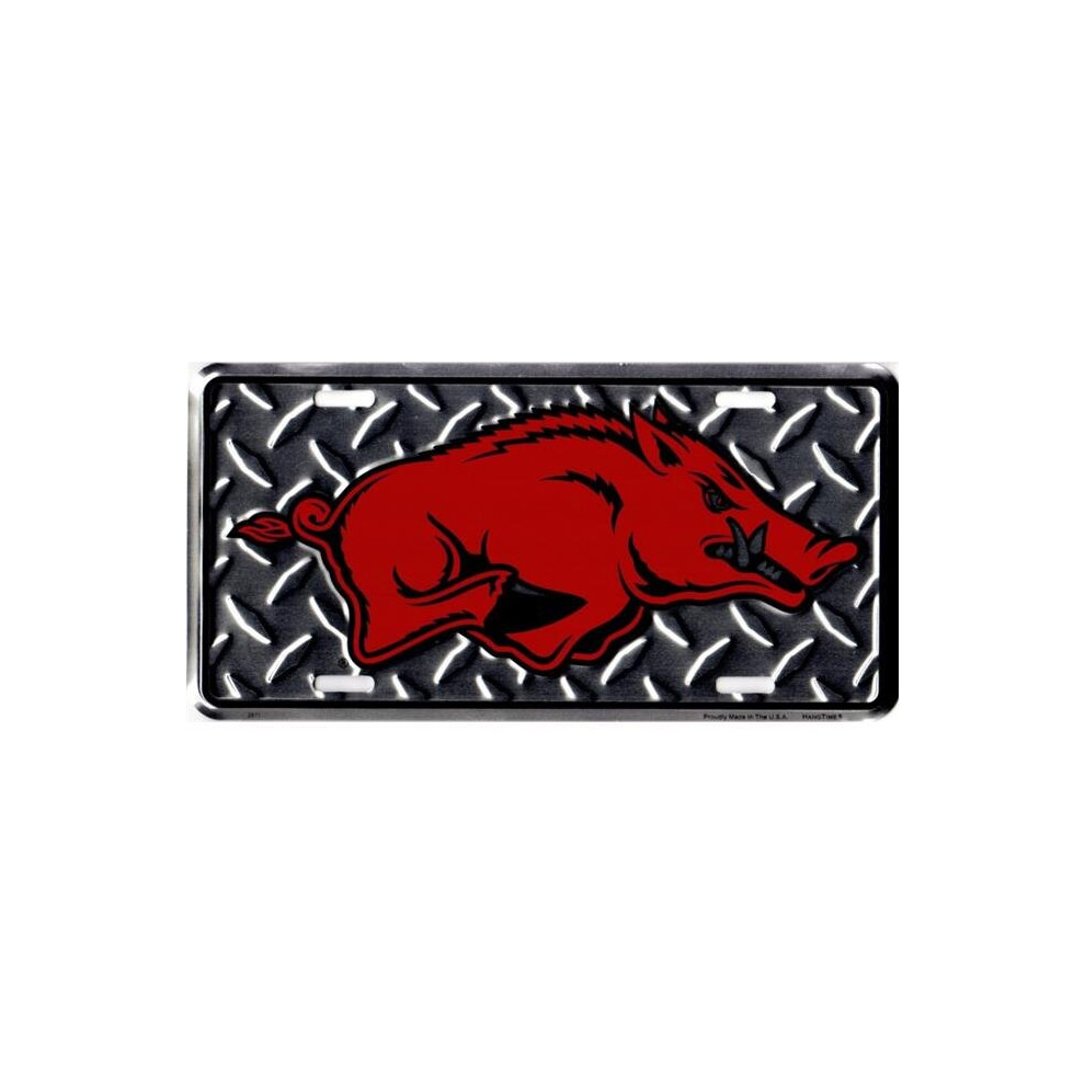 212 Main 2571 6 X 12 In. Arkansas Razorbacks Diamond License Plate 783935026863