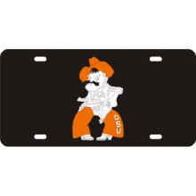 212 Main LM141047 6 x 12 in. OSU Cowboys with Cowboy Black Laser License Plate