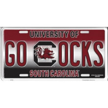 212 Main 2762 6 x 12 in. South Carolina Gamecocks Go Cocks Metal License Plate