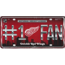 212 Main MTF7802 6 x 12 in. Detroit Red Wings No.1 Fan License Plate