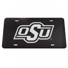 212 Main WC0092247 6 x 12 in. OSU Cowboys Black Laser License Plate