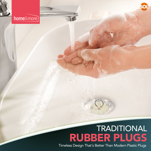 SOL 4 Rubber Bath Plugs Universal Sink 38/45mm Basin Bathroom Kitchen 1
