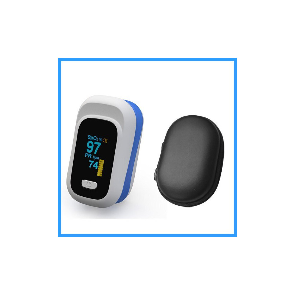 Geni-Store (Blue) Finger Pulse Fingertip Oled Oximeter Spo2 Pr Pi Rr Blood Oxygen With Respiratory Rate