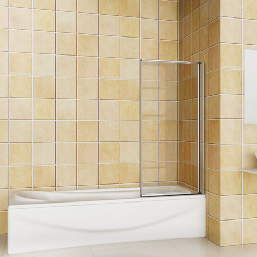AICA Pivot Bath Screen Shower Screen Door Panel & Seal Tempered Glass