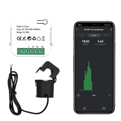 Smart Life WiFi Energy Meter 80A with Current Transformer Clamp