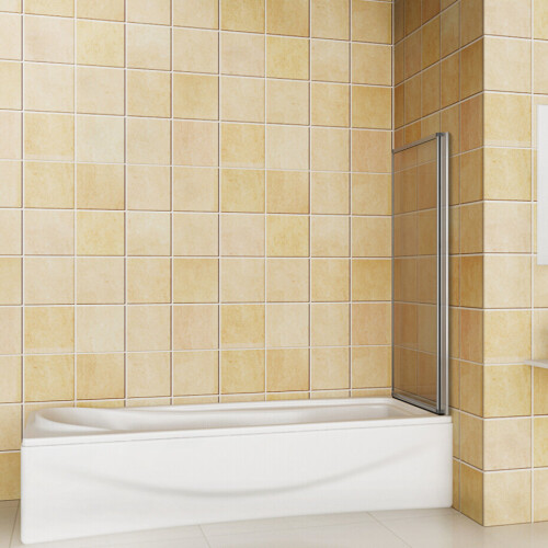 AICA Pivot Bath Screen Shower Screen Door Panel & Seal Tempered Glass 1
