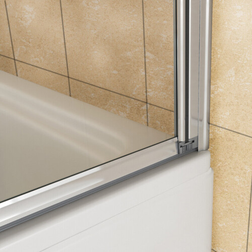 AICA Pivot Bath Screen Shower Screen Door Panel & Seal Tempered Glass 2