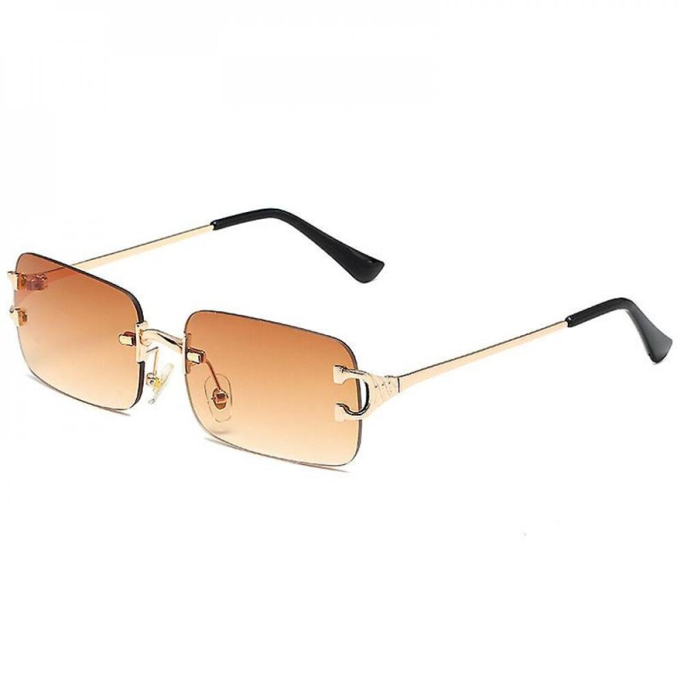 Rimless Sunglasses 90s Frameless Rectangle Tinted Lens Eyewear Candy Color Glasses For Women Men on OnBuy