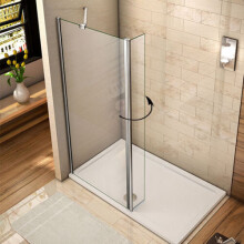(1200mm) Walk In Shower Enclosure Wet Room Screen&Flipper 8mm NANO Glass Panel