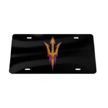 212 Main WC08439 6 x 12 in. Arizona State Sun Devils Glitter Logo Black Laser License Plate