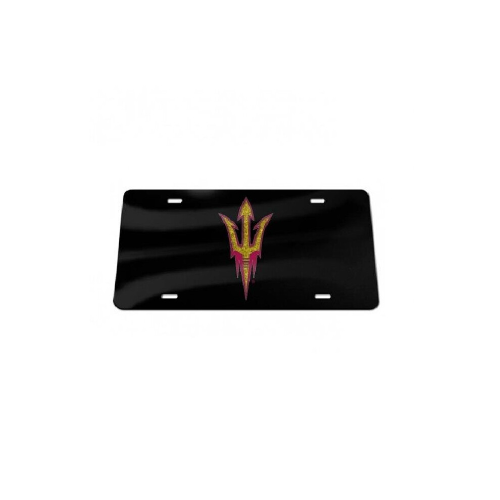 212 Main Wc08439 6 X 12 In. Arizona State Sun Devils Glitter Logo Laser License Plate Black 614934084397