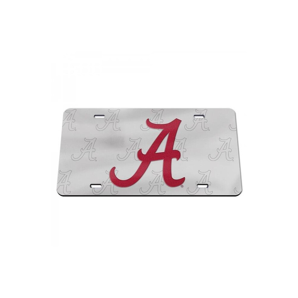 212 Main 161960 6 X 12 In. Alabama Flying A Laser License Plate Silver 606524161960