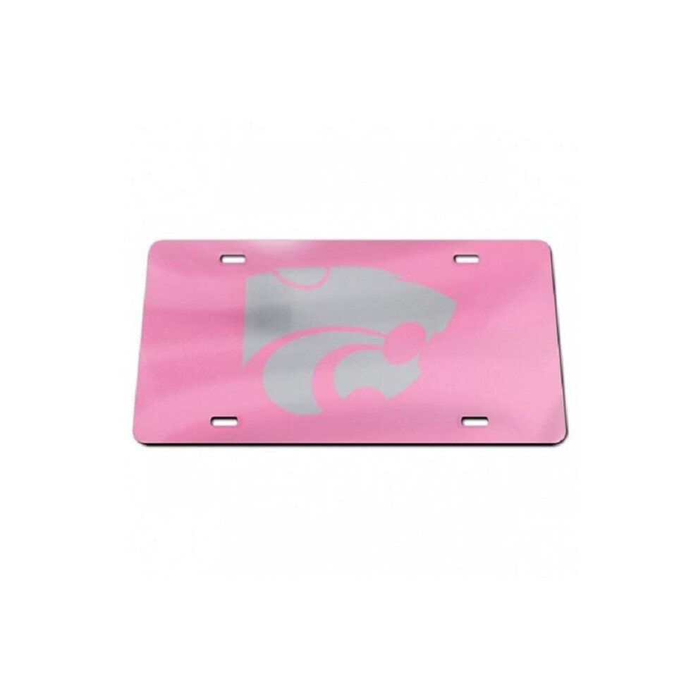 212 Main Wcs18715 6 X 12 In. Kansas State Wildcats Laser License Plate Pink 614934187159