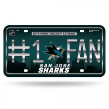 212 Main MTF9103 6 x 12 in. San Jose Sharks No.1 Fan Metal License Plate