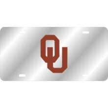 212 Main 140026 6 x 12 in. OU Black Logo Laser License Plate