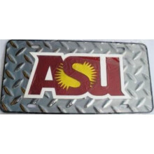 212 Main LM620276 6 x 12 in. Arizona State Sun Devils ASU Silver Diamond Laser License Plate