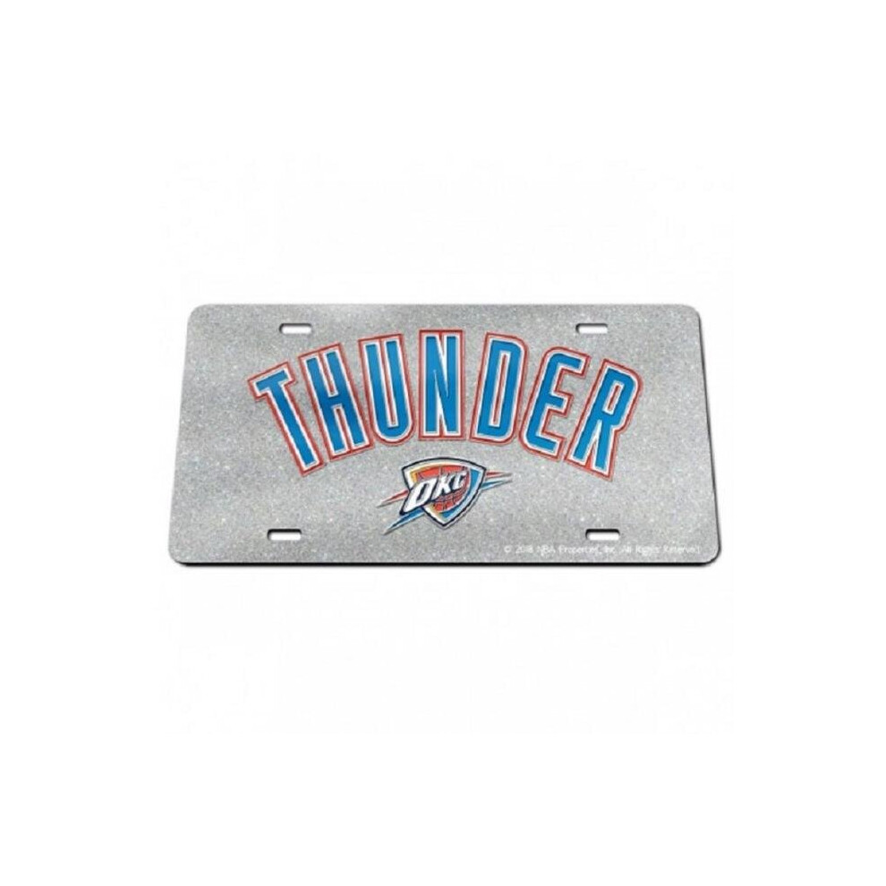 212 Main Wcs73760 6 X 12 In. Oklahoma City Thunder Script Glitter Laser License Plate Silver 614934737606
