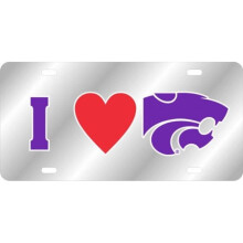 212 Main LM104561 6 x 12 in. Kansas State Wildcats I Heart Kansas Laser License Plate