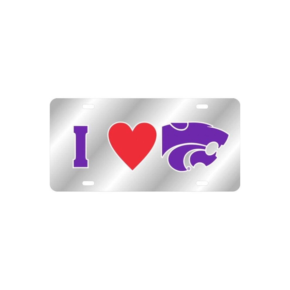 212 Main Lm104561 6 X 12 In. Kansas State Wildcats I Heart Kansas Laser License Plate 606524104561
