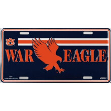 212 Main HT2796 6 x 12 in. Auburn Tigers War Eagle Metal License Plate