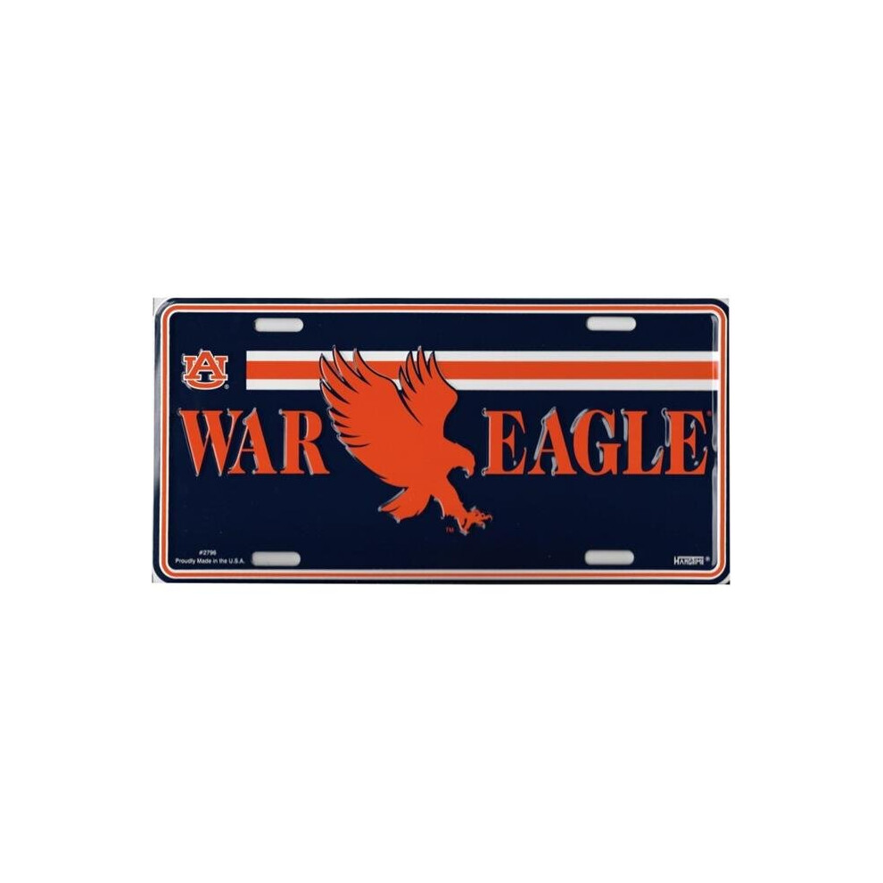 212 Main Ht2796 6 X 12 In. Auburn Tigers War Eagle Metal License Plate 723888896786