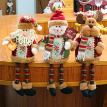 3 Pieces Santa Claus Snowman Reindeer Christmas Ornament Fireplace Decor Home Decoration Christmas Figurines Plush