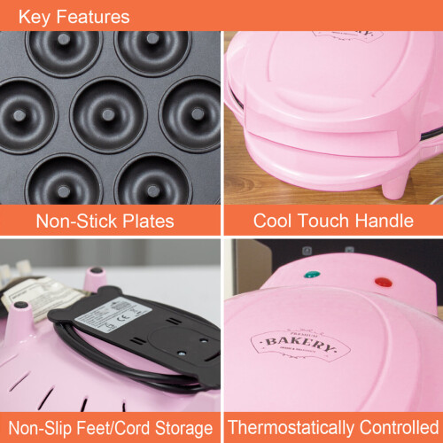 Global Gizmos 35580 Mini Doughnut Maker / Non-Stick Plates, Cool Touch 2