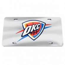 212 Main WC73756 6 x 12 in. Oklahoma City Thunder Logo Silver Laser License Plate
