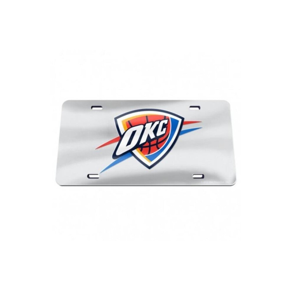 212 Main Wc73756 6 X 12 In. Oklahoma City Thunder Logo Laser License Plate Silver 614934737569