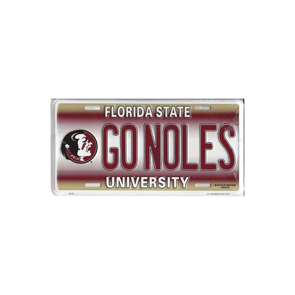 212 Main 2752 6 X 12 In. Florida State Seminoles Go Noles Metal License Plate 783935029147