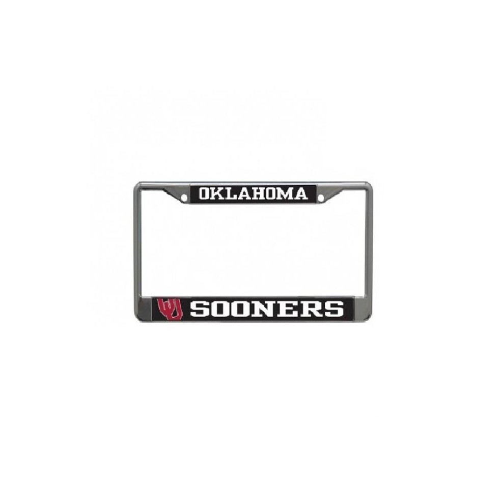 212 Main Wcs70141 Oklahoma Sooners Laser Chrome License Plate Frame Black 614934701416