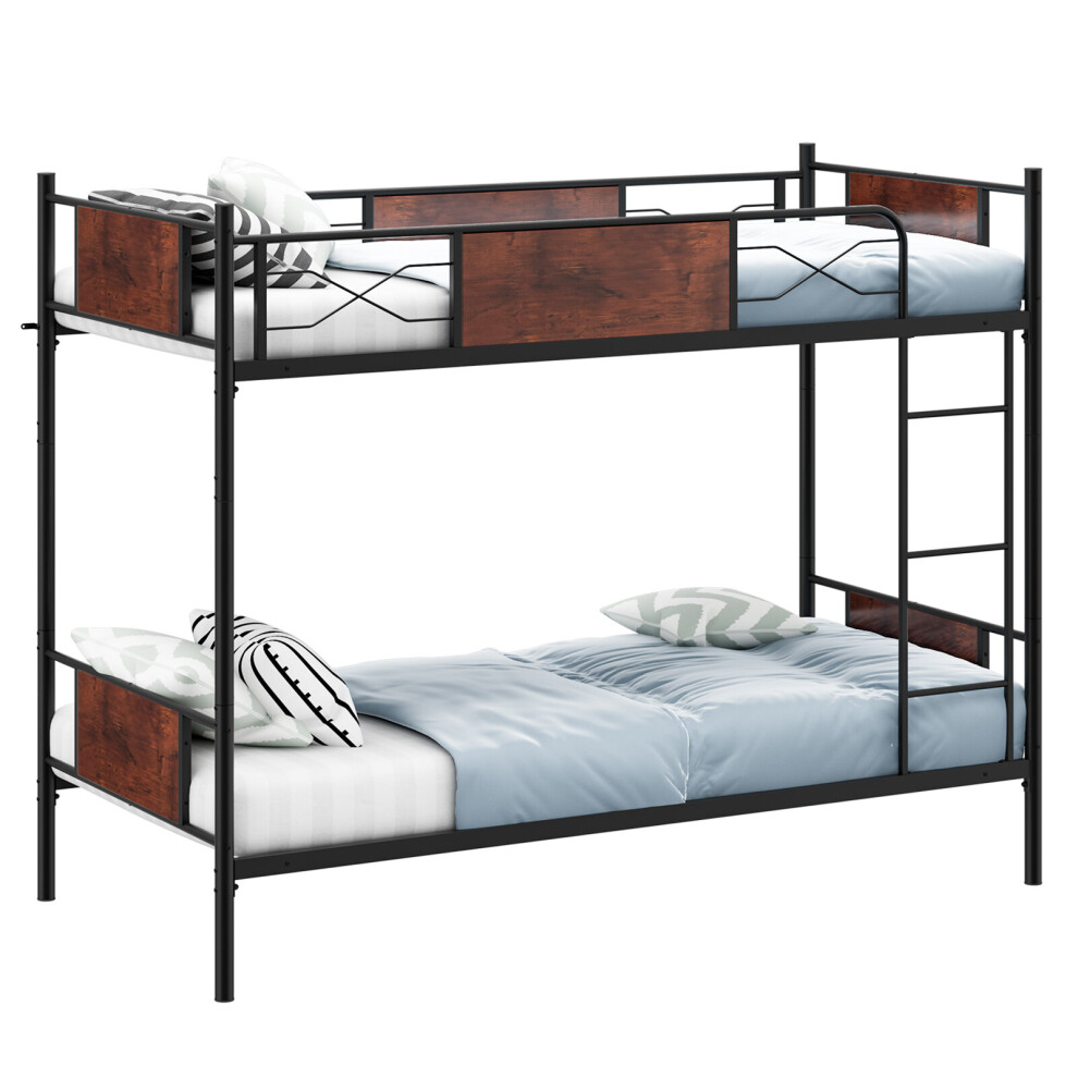 Metal Bunk Bed 3FT Single over Single Loft Bed Frame W/ Ladder