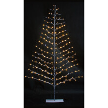 6Ft Pre Lit Brown Snowy Twig Christmas Tree 168 Twinkling LED Lights Metal Frame Indoor Birch Tree